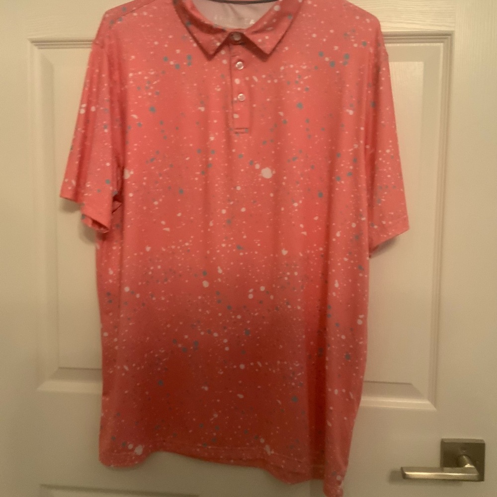 Stylish Pink Splatter Polo Shirt